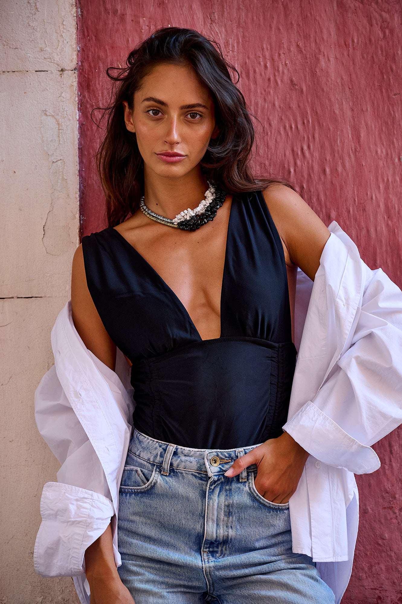 #11 Collier howlite blanc et argent