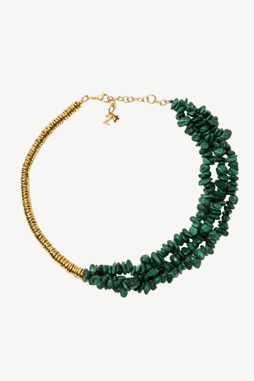 #5 Collier malachite et doré
