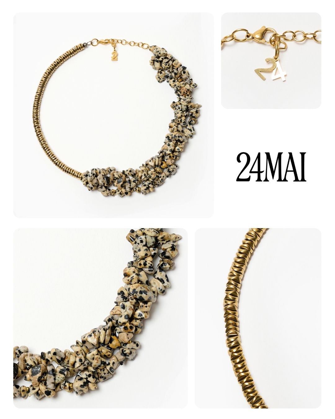 #2 Collier jaspe léopard et doré