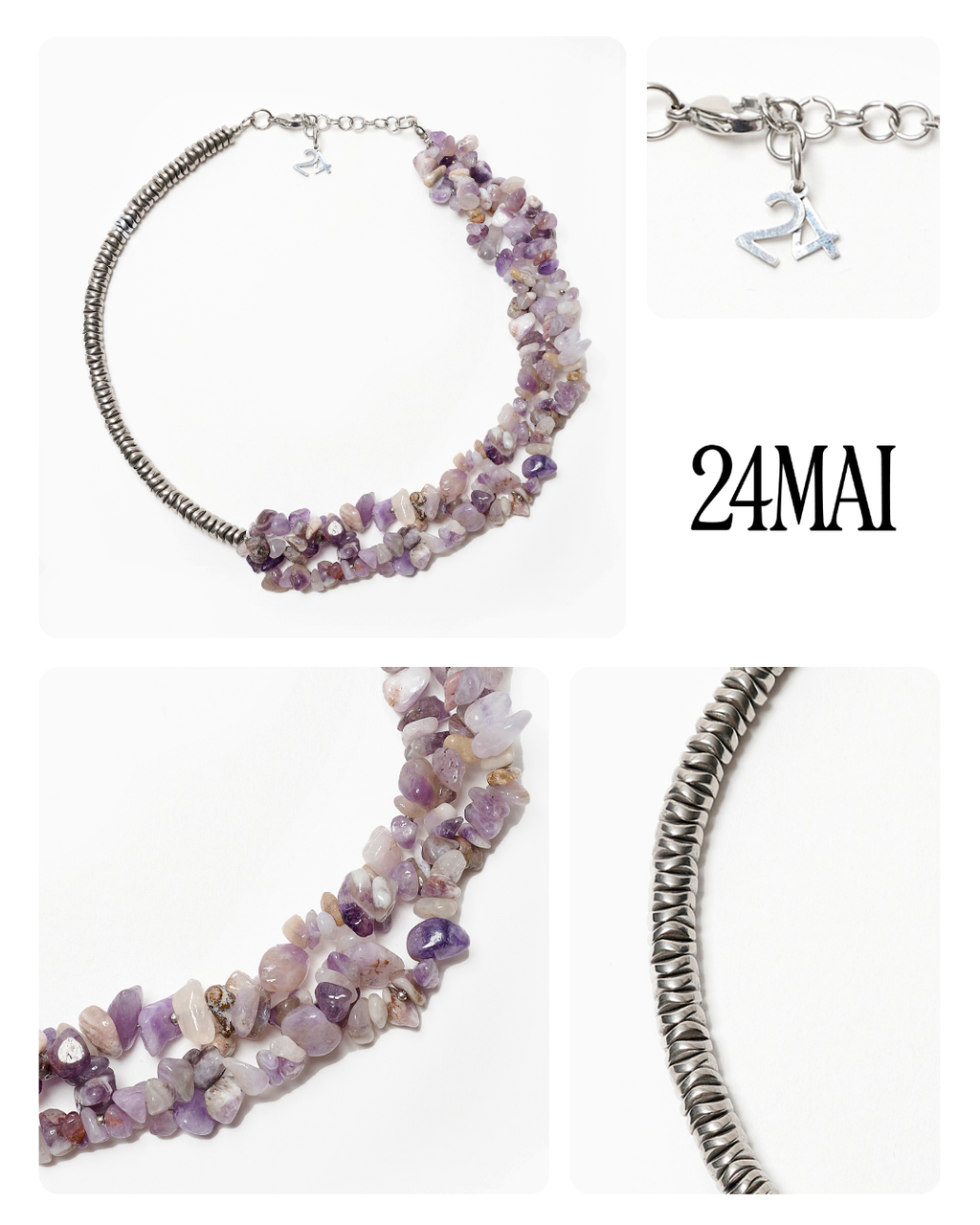 #14 Collier améthyste et argent